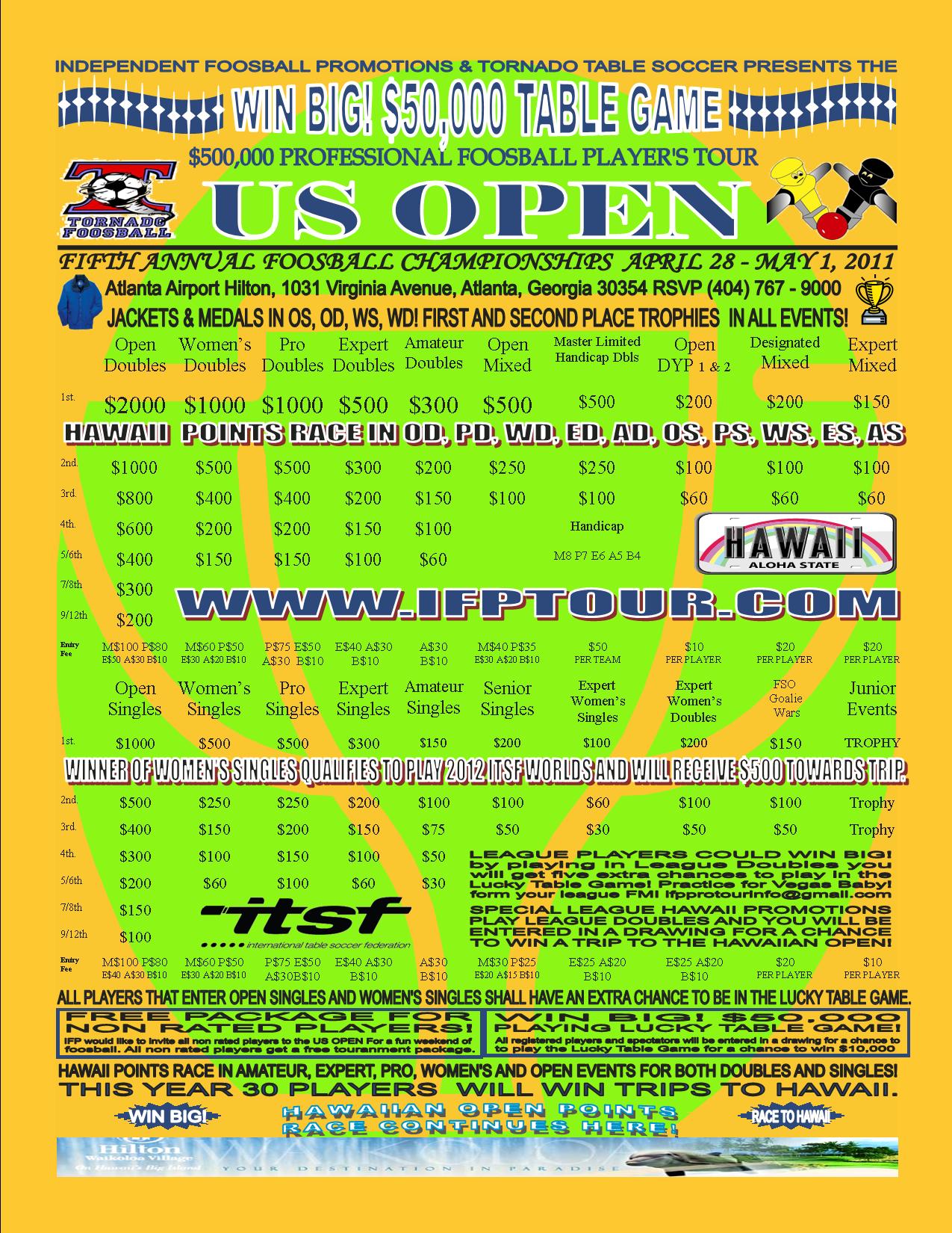 US Open PDF Flyer